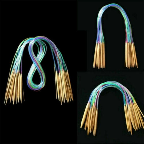 Bamboo Double Pointed Knitting Carbonized Circular Needles 40-120cm 18pcs//set